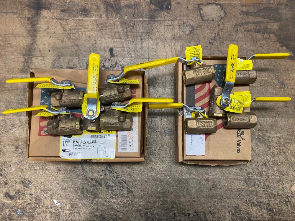 Lot (10) Apollo 1/2" NPT Bronze Ball Valves Full & STD Port 77-103-01, 70-103-01